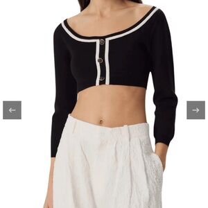 Ronny Kobo Watkins Cropped Knit Cardigan